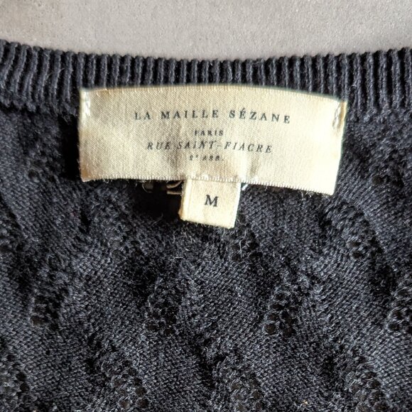 Sézane Philippe Jumper Cardigan | Black | Size : M (FR Size M) - Picture 6 of 15